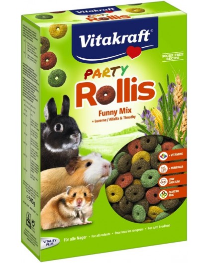 VITAKRAFT Party Rollis Funny Mix - treat for rodents and rabbits - 500g