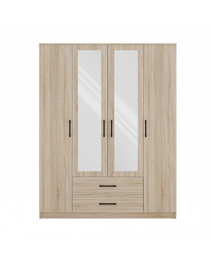 Topeshop ROMANA 160 SON bedroom wardrobe/closet 11 shelves 4 door(s) Oak