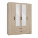 Topeshop ROMANA 160 SON bedroom wardrobe/closet 11 shelves 4 door(s) Oak