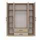 Topeshop ROMANA 160 SON bedroom wardrobe/closet 11 shelves 4 door(s) Oak