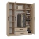 Topeshop ROMANA 160 SON bedroom wardrobe/closet 11 shelves 4 door(s) Oak