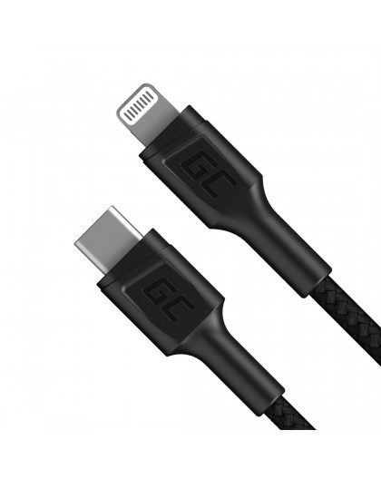 Green Cell KABGC07 lightning cable 1 m Black