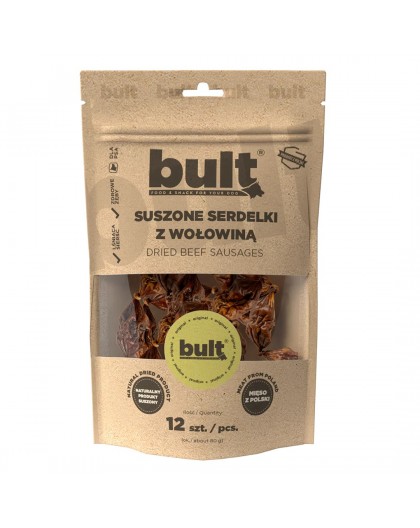 BULT Dried beef sausages - dog treat - 12