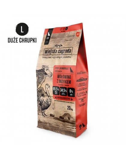 Rural Farm Beef with turkey L - dry dog ​​food - 20kg