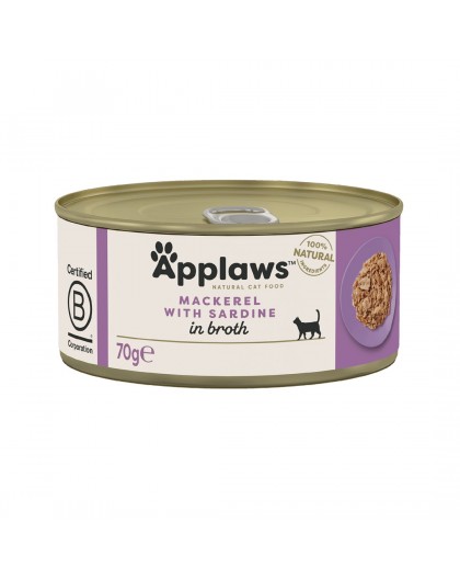 APPLAWS Mackerel with sardine in broth - wet cat food - 70g
