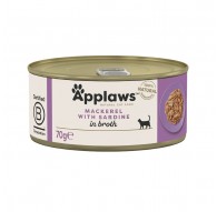 APPLAWS Mackerel with sardine in broth - wet cat food - 70g