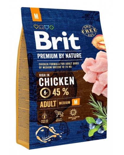 BRIT Premium by Nature Adult M - dry dog food Chicken - 8 kg