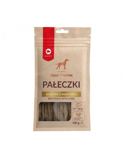 MACED Beef Sticks with liver - Dog treat - 100g