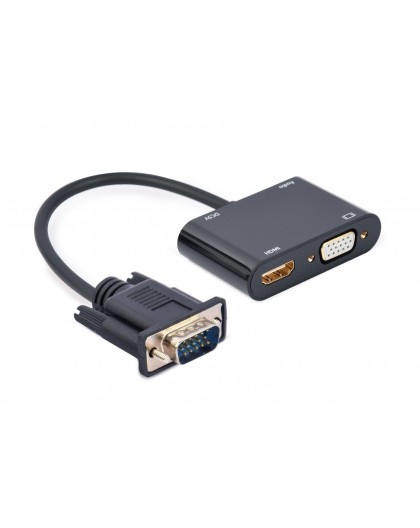Gembird A-VGA-HDMI-02 video cable adapter 0.15 m HDMI + VGA (D-Sub) VGA (D-Sub) Black