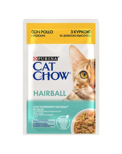CAT CHOW Hairball Control Chicken Green Beans in Sauce 85g