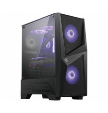MSI MAG FORGE 100M Mid Tower Gaming Computer Case 'Black, 2x 120mm ARGB PWM Fan, 1x 120mm Fan, 1-6 ARGB Hub, Mystic Light Sync, 