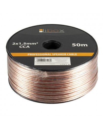 Libox Kabel głośnikowy 2x1,50mm LB0008-50 audio cable 50 m Transparent