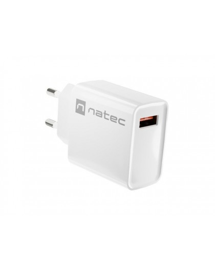 NATEC NETWORK CHARGER RIBERA USB-A 18W WHITE