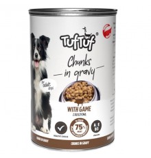TUF TUF Мясные кусочки с дичью - консервированный корм для собак - 1250 г