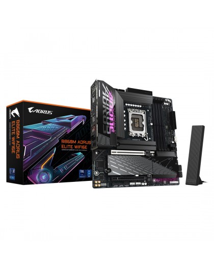 GIGABYTE B860M AORUS ELITE WIFI6E Motherboard - Intel Core Ultra Series CPUs, 12+1+2+1 Phases VRM, up to 9200MHz DDR5, 1xPCIe 5.