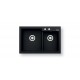 Pyramis Diplos (79X51) 1 3/4B 070168601 Volcano granite 2-bowl sink, black
