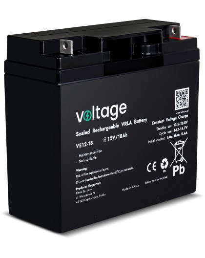 AGM Battery Voltage 12V 18Ah VE12-18