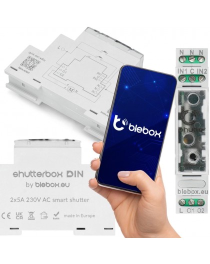 Shutterbox din Blebox roller shutter control module