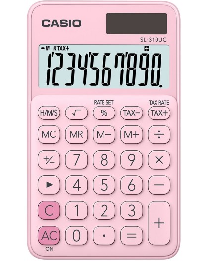 CASIO CALCULATOR POCKET SL-310UC PK PINK, 10 DIGIT DISPLAY