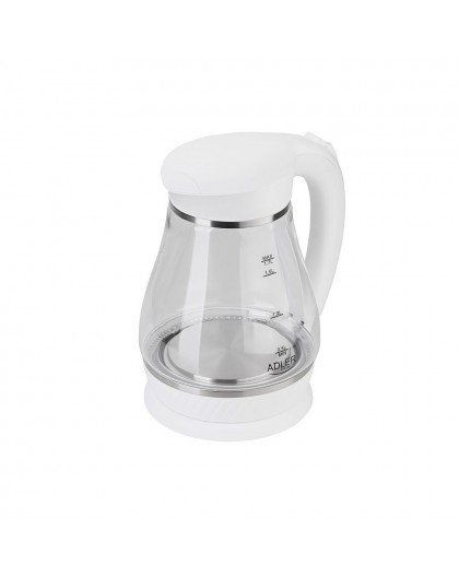 Adler AD 1274 B electric kettle 1.7 L White,Transparent 2200 W