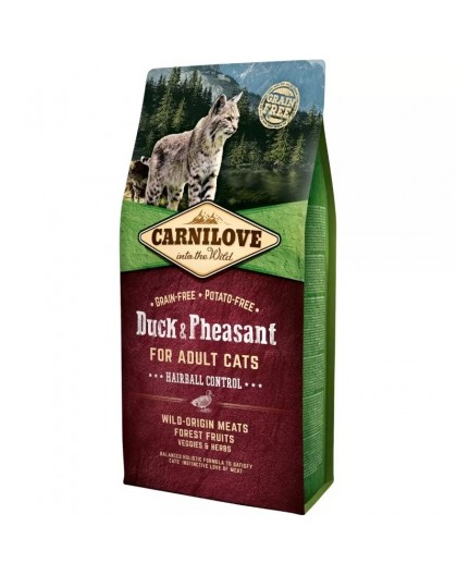CARNILOVE Duck & Pheasant Hairball Control - dry cat food - 6kg