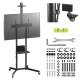 Maclean TV stand / cart, camera shelf, on wheels, 37-70", max load 45kg/5kg shelf, max. VESA 600x400, MC-113 B