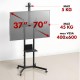 Maclean TV stand / cart, camera shelf, on wheels, 37-70", max load 45kg/5kg shelf, max. VESA 600x400, MC-113 B