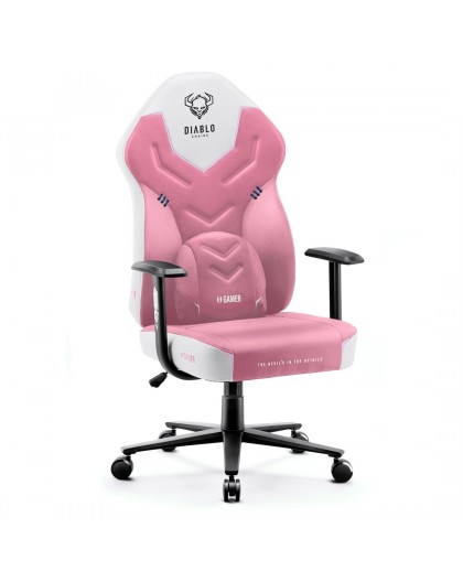 DIABLO X-GAMER gaming chair pink and white