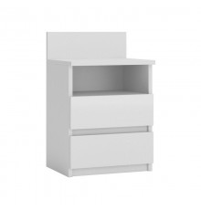 Topeshop M1 BIEL MAT nightstand/bedside table 2 drawer(s) White