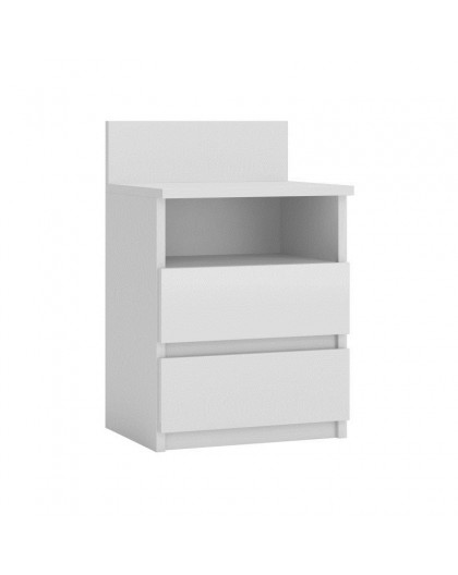 Topeshop M1 BIEL MAT nightstand/bedside table 2 drawer(s) White