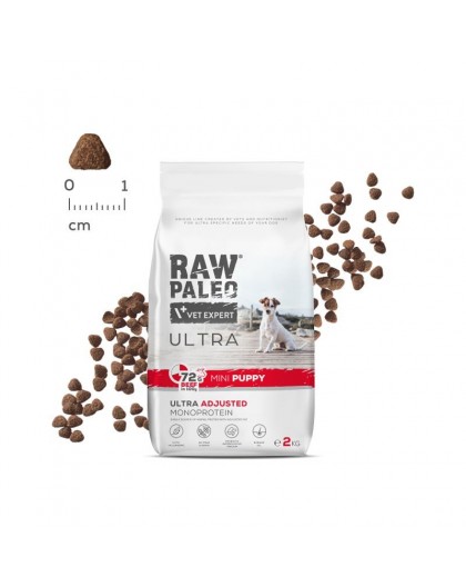 RAW PALEO Ultra Mini Puppy Beef - dry food for puppies of small breeds - 2 kg