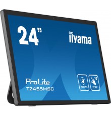 iiyama 24” multi-touch monitor with edge-to-edge glass, anti fingerprint coating , integrated webcam and a flexible stand