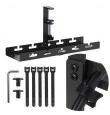 Maclean under-desk cable organizer, max load 5kg, black, MC-105 B