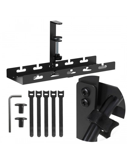 Maclean under-desk cable organizer, max load 5kg, black, MC-105 B