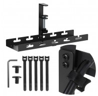 Maclean under-desk cable organizer, max load 5kg, black, MC-105 B