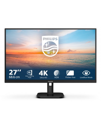 Philips 27E1N1800A/00 computer monitor 68.6 cm (27") 3840 x 2160 pixels 4K Ultra HD LED Black