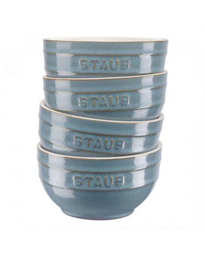 Staub Ceramique Bowl set 0.4 L Round Ceramic Turquoise 4 pc(s)