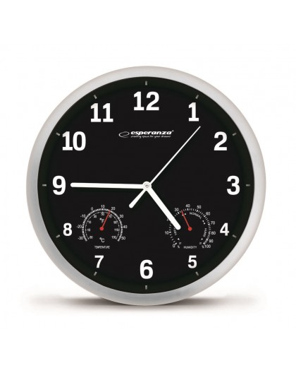 Esperanza EHC016K Mechanical wall clock Round Black