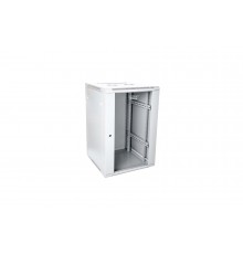 Wall-mounted network cabinet 19" 21U rack 600x600, door glass, gray, unfolded, not folded, 60kg