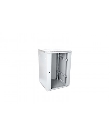 Wall-mounted network cabinet 19" 21U rack 600x600, door glass, gray, unfolded, not folded, 60kg