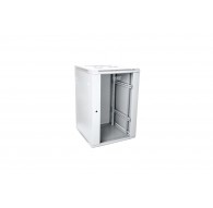 Wall-mounted network cabinet 19" 21U rack 600x600, door glass, gray, unfolded, not folded, 60kg