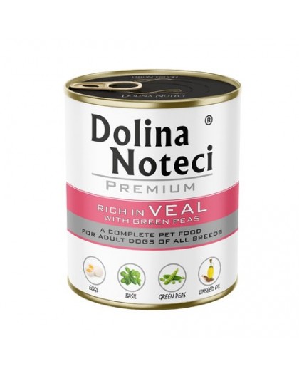 DOLINA NOTECI Premium rich in veal with green peas – wet dog food – 800g