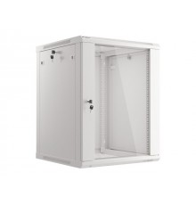 Lanberg wall-mounted installation rack cabinet 19'' 15U 600x600mm gray (glass door)