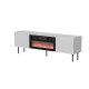 Cama LUCCA TV cabinet 180x40x59 white + black fireplace