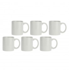 Set of 6 mugs with handle Corte - White 350 ml