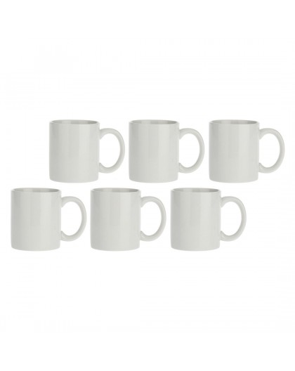 Set of 6 mugs with handle Corte - White 350 ml