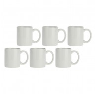 Set of 6 mugs with handle Corte - White 350 ml
