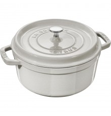 Staub Round Cast Iron Pot - 2.2 ltr, White Truffle