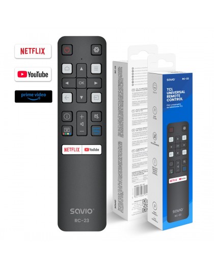 SAVIO RC-23 Universal / Replacement Remote Control for TCL TV