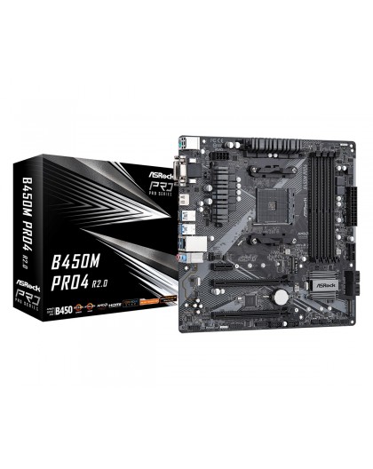 Asrock B450M Pro4 R2.0 AMD B450 Socket AM4 micro ATX